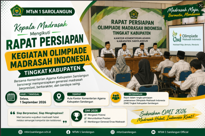 MTsN 1 Sarolangun Siapkan Delegasi untuk Olimpiade Madrasah 2026 MTsN 1 Sarolangun Siapkan Delegasi untuk Olimpiade Madrasah 2026