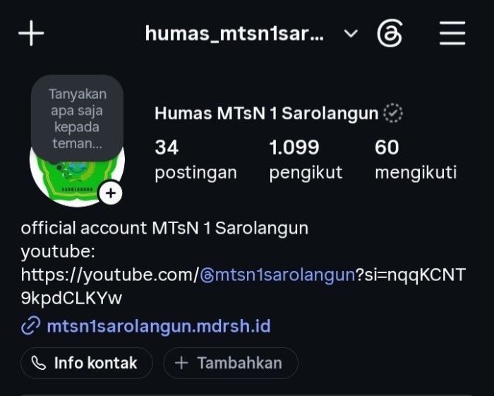 Maksimalkan Pelayanan, Humas MTsN 1 Sarolangun Luncurkan Berbagai Kanal Media Sosial dan Grup WhatsApp Wali Murid Maksimalkan Pelayanan, Humas MTsN 1 Sarolangun Luncurkan Berbagai Kanal Media Sosial dan Grup WhatsApp Wali Murid
